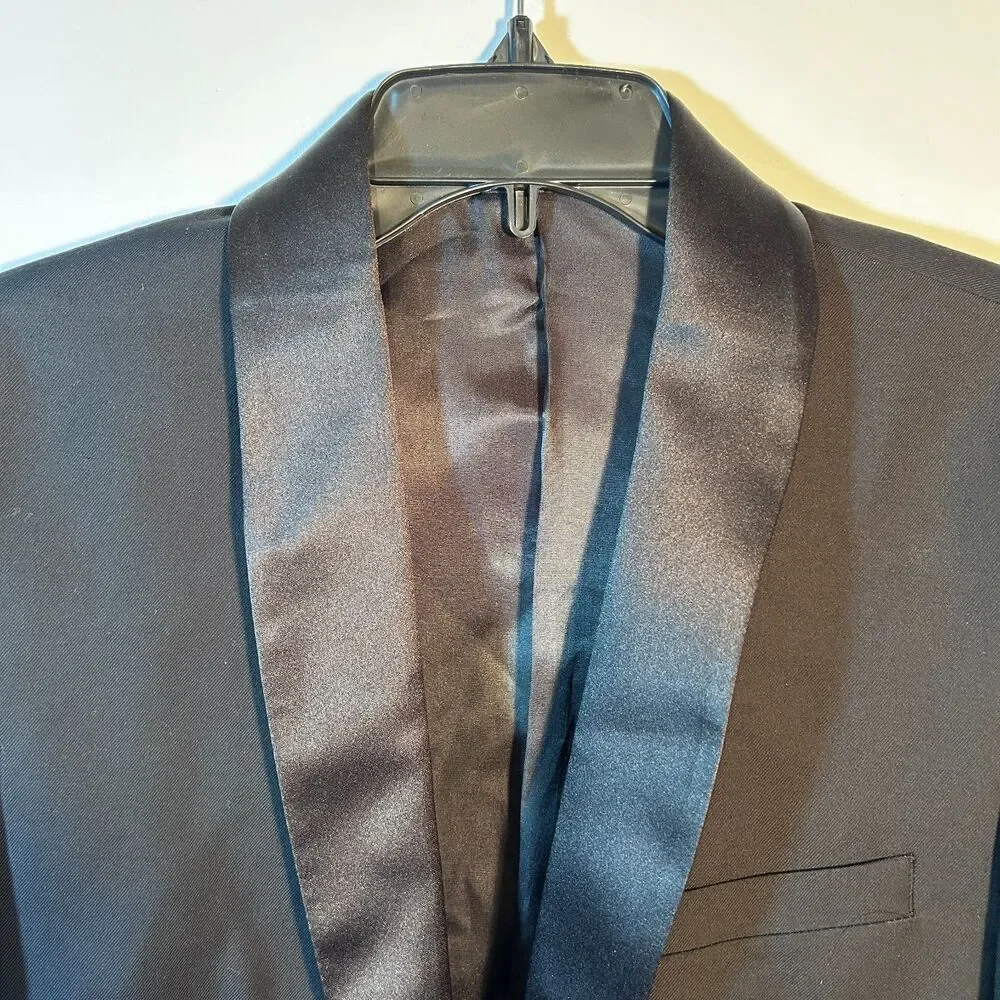 GV Gino Vitale Men's Black TX300 Slim Fit Tuxedo Suit Jacket Size 36S Short